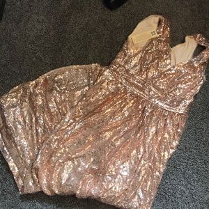 Rose gold sequin gown